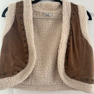 Brown and Cream Studded Vest
